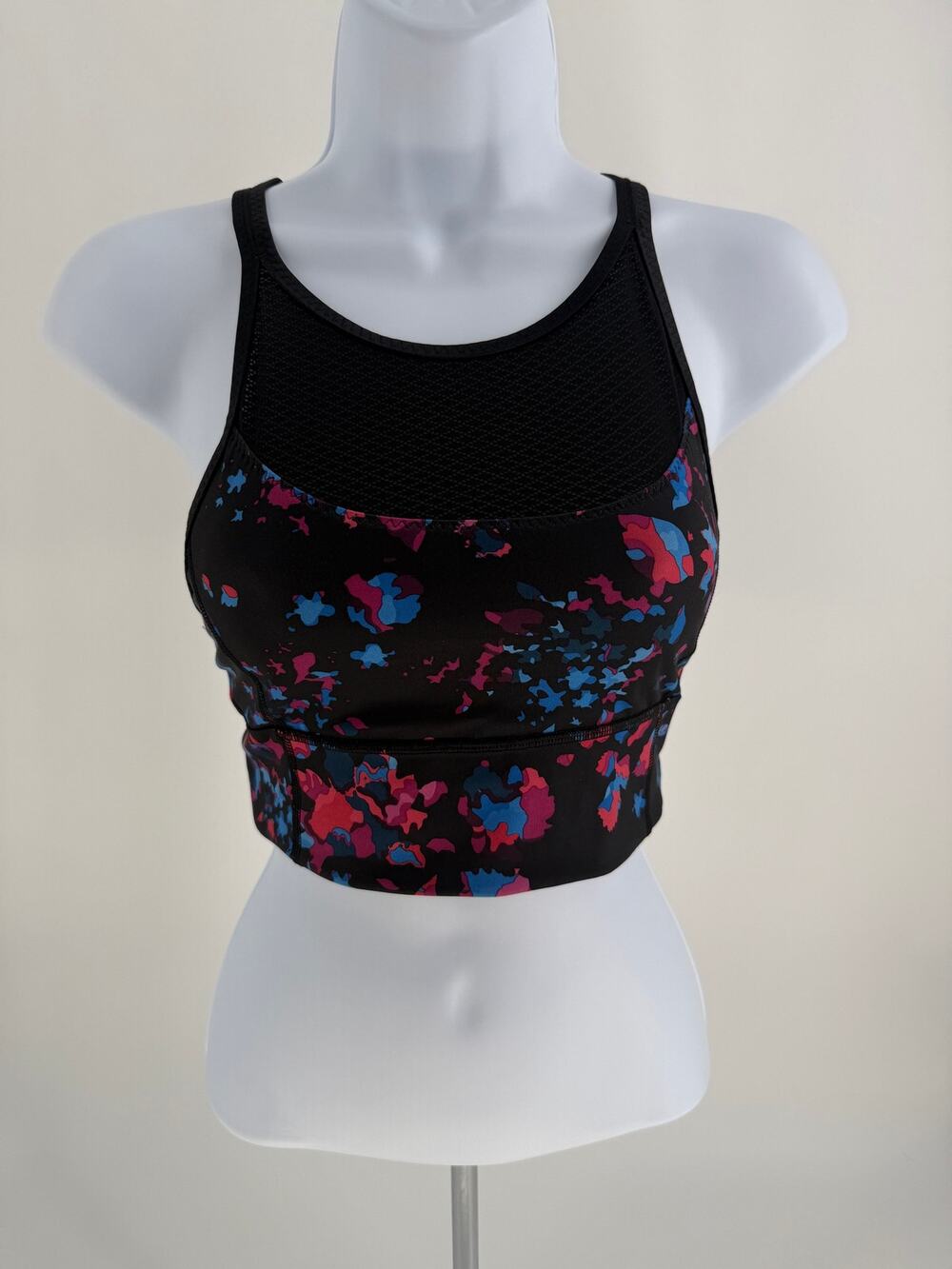 Lululemon Clip-In Long Line Bra 4 Dandy Digie Multi Floral Mesh Strappy